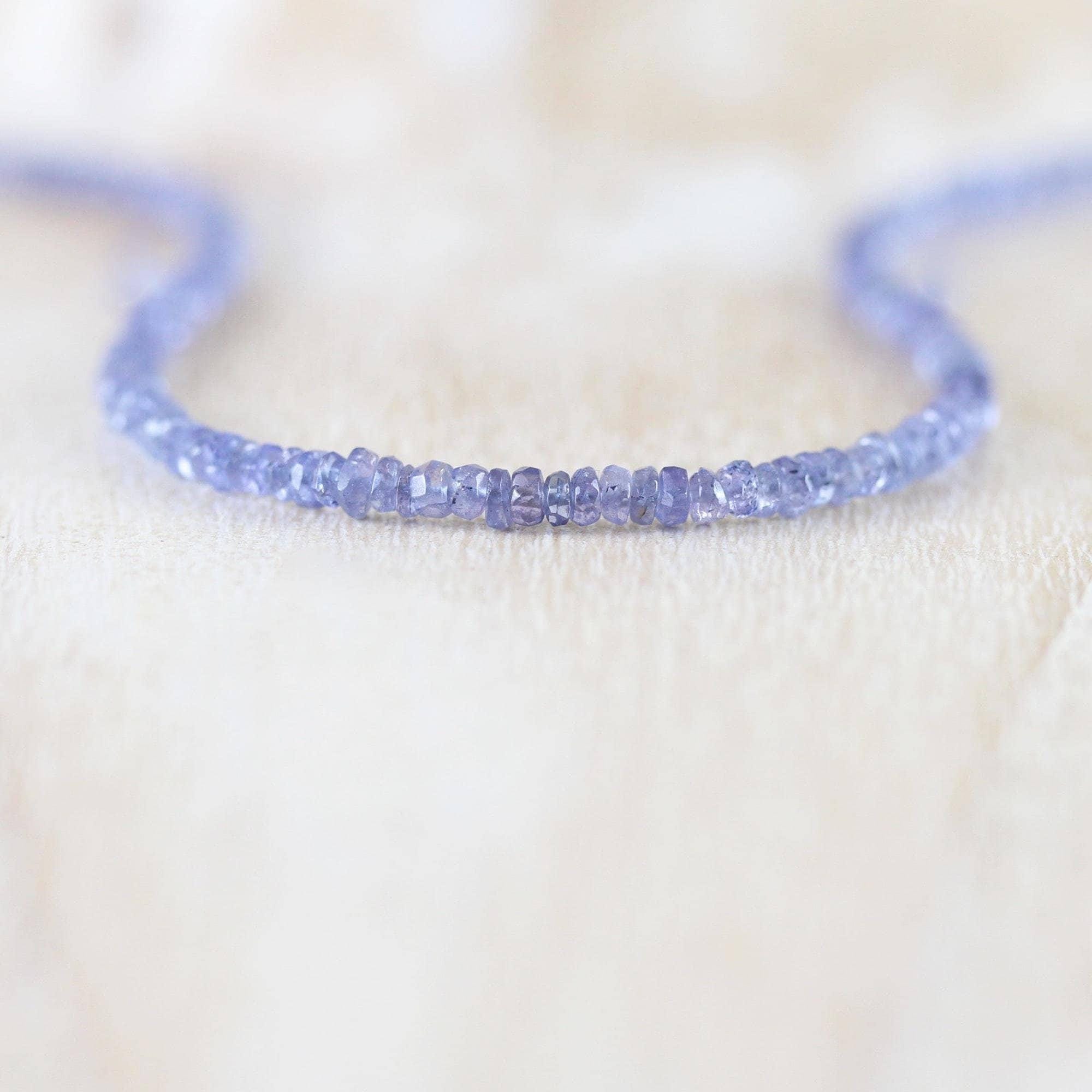 Tanzanite Beaded Necklace In Sterling Silver, Gold Or Rose Gold Filled, Dainty 3.5 -4mm Hand Faceted Gemstone Choker, Long Layering Necklace Tanzanite Beaded Necklace In Sterling Silver, Gold Or Rose Gold Filled, Dainty 3.5 -4mm Hand Faceted Gemstone Choker, Long Layering Necklace