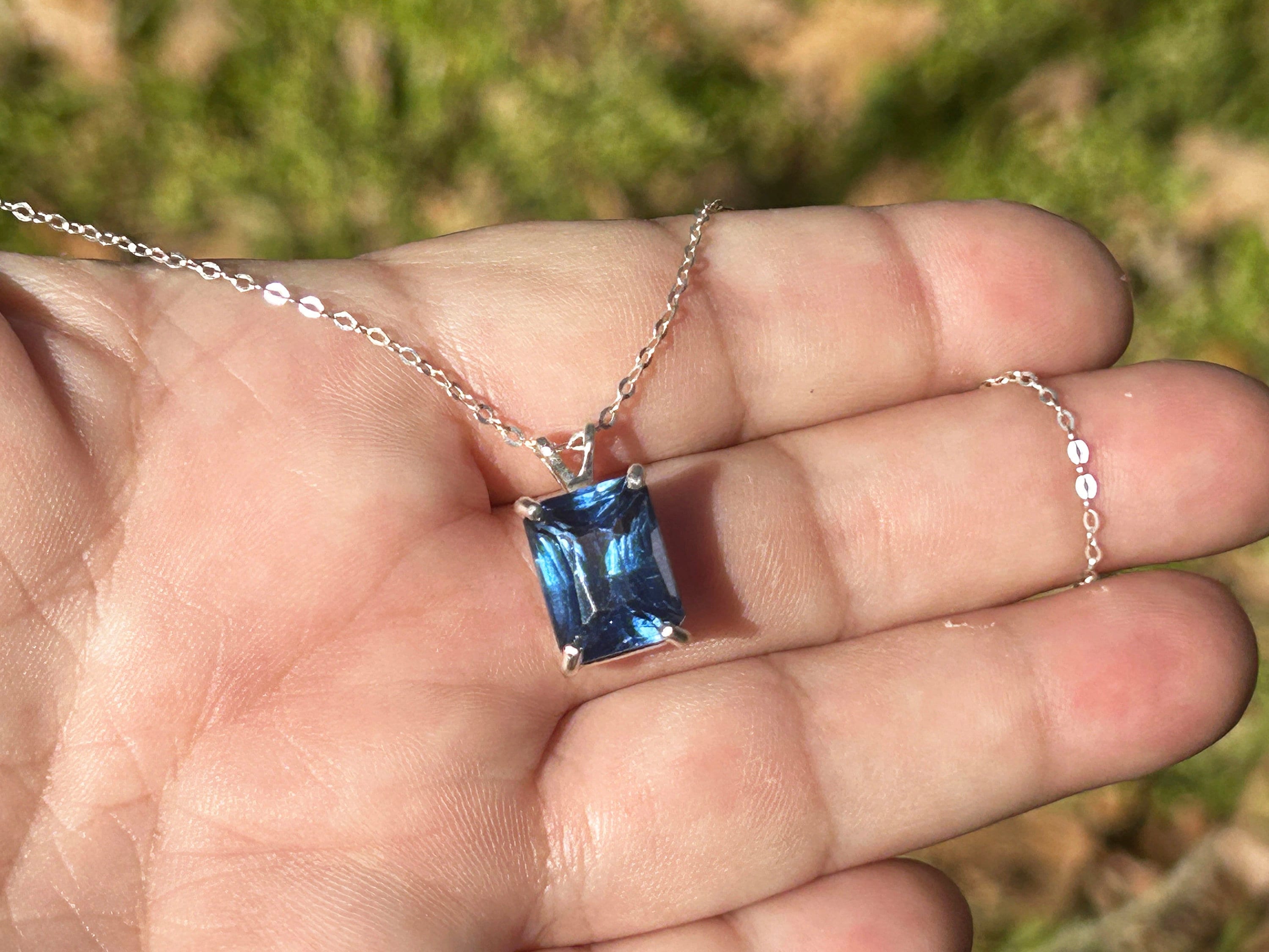 Clear Royal Blue Tanzanite Necklace / Sterling Silver / 9.70 Ct 12.14 X 9.45 Mm Or 3/8 X 5/16 Inch Radiant Cut Tanzanite Gem / One Of A Kind Clear Royal Blue Tanzanite Necklace / Sterling Silver / 9.70 Ct 12.14 X 9.45 Mm Or 3/8 X 5/16 Inch Radiant Cut Tanzanite Gem / One Of A Kind