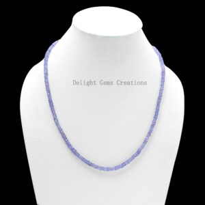 Faceted Tanzanite Rondelle Necklace, 4mm Gemstone Beads Faceted Tanzanite Rondelle Necklace, 4mm Gemstone Beads