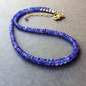 Genuine Tanzanite Necklace: 14k Gold-filled Periwinkle Gemstone Genuine Tanzanite Necklace: 14k Gold-filled Periwinkle Gemstone