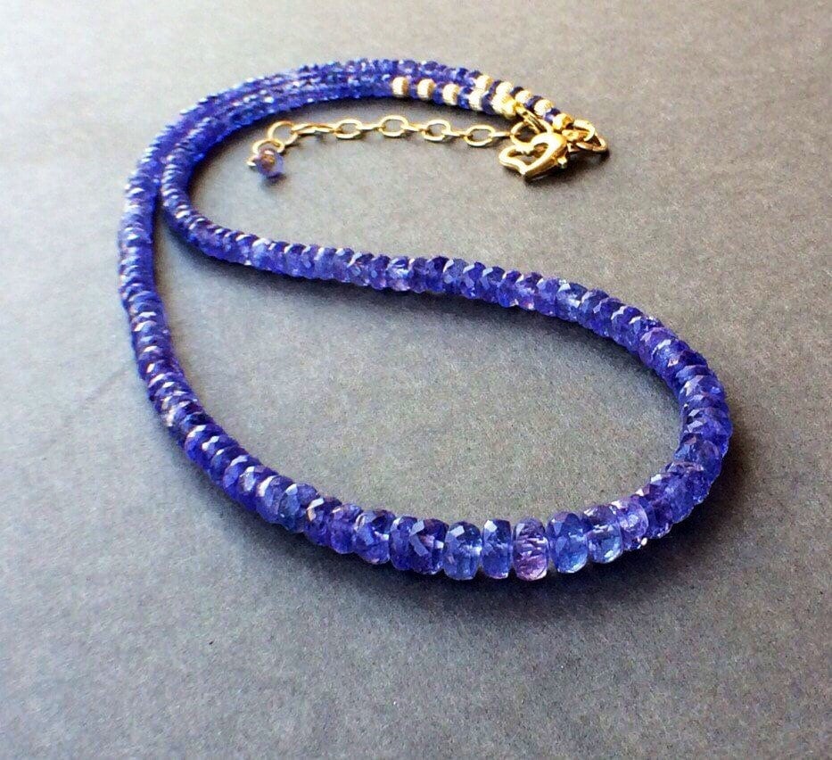 Genuine Tanzanite Necklace: 14k Gold-filled Periwinkle Gemstone