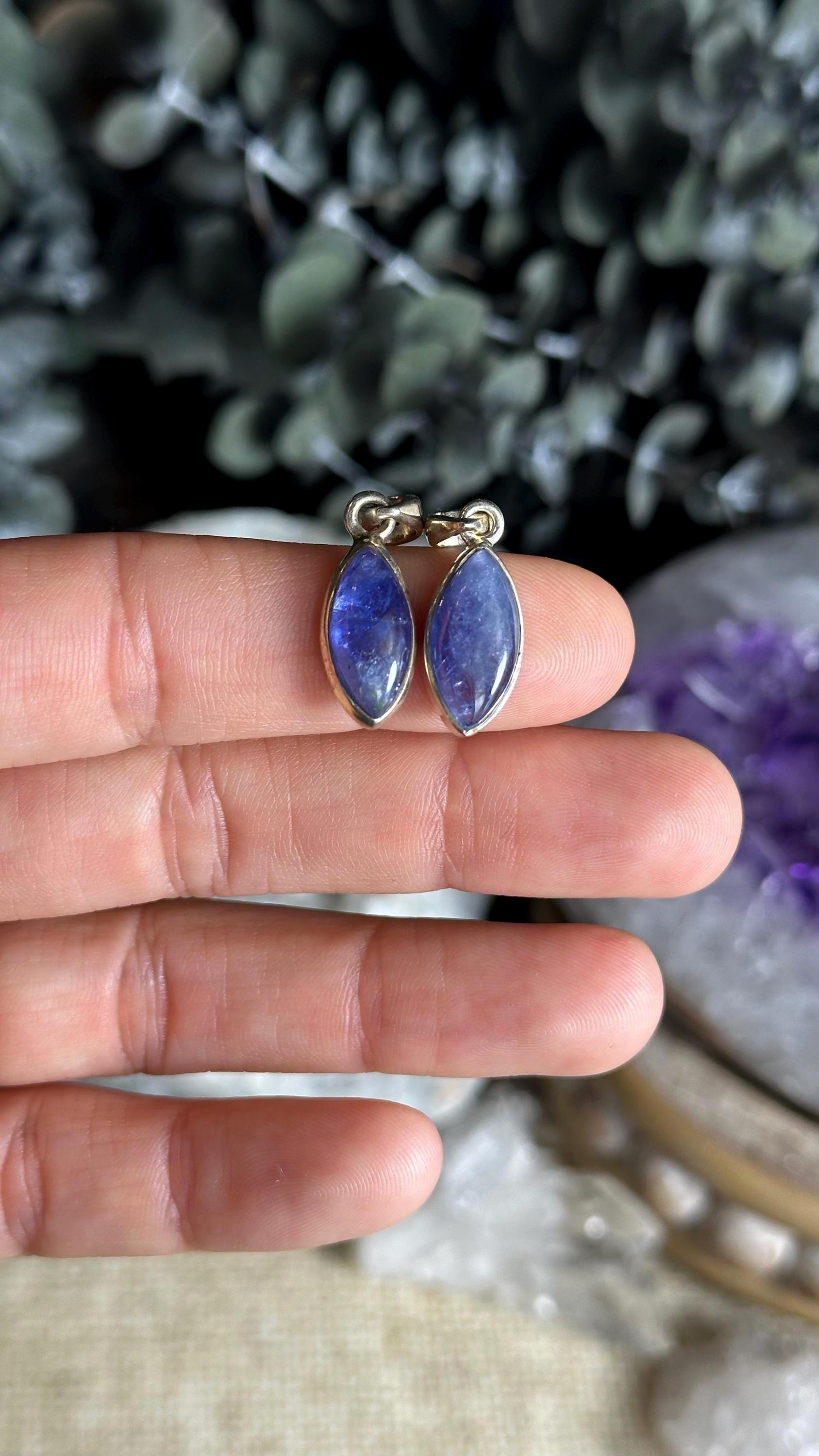Genuine Tanzanite Sterling Silver Necklace: Oval, Teardrop Genuine Tanzanite Sterling Silver Necklace: Oval, Teardrop