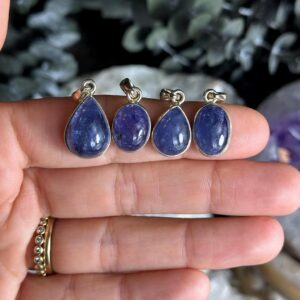 Genuine Tanzanite Sterling Silver Necklace: Oval, Teardrop Genuine Tanzanite Sterling Silver Necklace: Oval, Teardrop