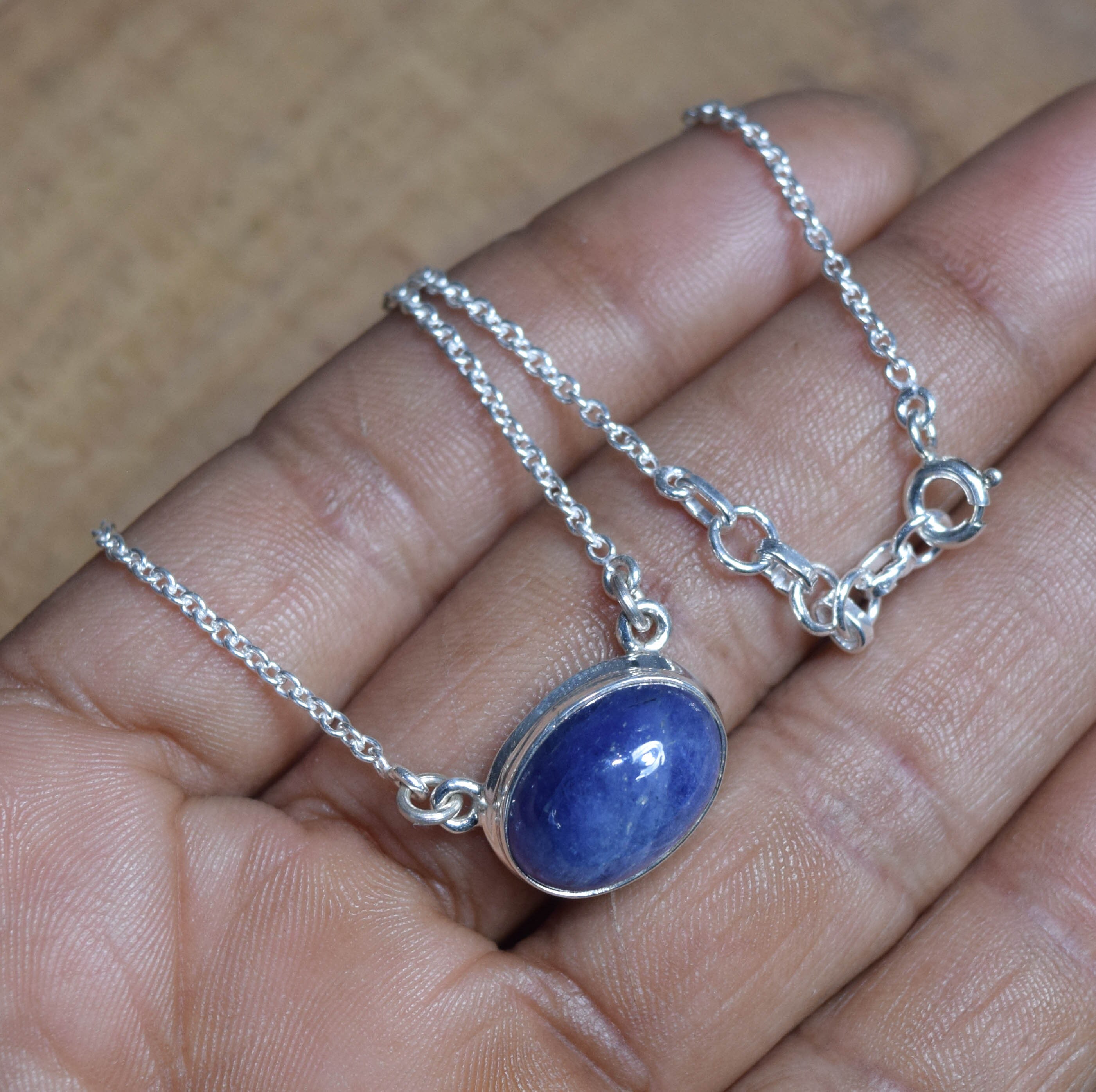 Natural Tanzanite Necklace: 925 Sterling Silver, December Birthstone Natural Tanzanite Necklace: 925 Sterling Silver, December Birthstone