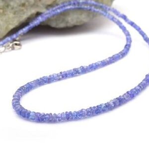 Natural Faceted Tanzanite Necklace 925 Silver, Genuine Tanzanite Beaded Necklace, Gemstone Jewelry, Dainty Silver Necklace, Gift For Her Natural Faceted Tanzanite Necklace 925 Silver, Genuine Tanzanite Beaded Necklace, Gemstone Jewelry, Dainty Silver Necklace, Gift For Her
