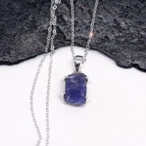 Periwinkle - Beautiful Rough Tanzanite Sterling Silver Necklace Periwinkle - Beautiful Rough Tanzanite Sterling Silver Necklace