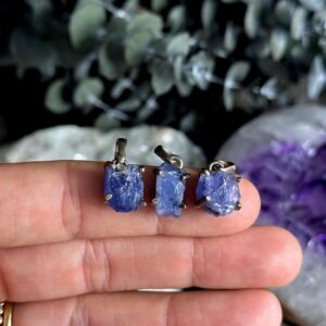 Raw Tanzanite .925 Sterling Silver Necklace - 18" Chain Raw Tanzanite .925 Sterling Silver Necklace - 18" Chain