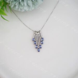 Real Oval Tanzanite Sterling Silver Necklace - December Birthstone Real Oval Tanzanite Sterling Silver Necklace - December Birthstone