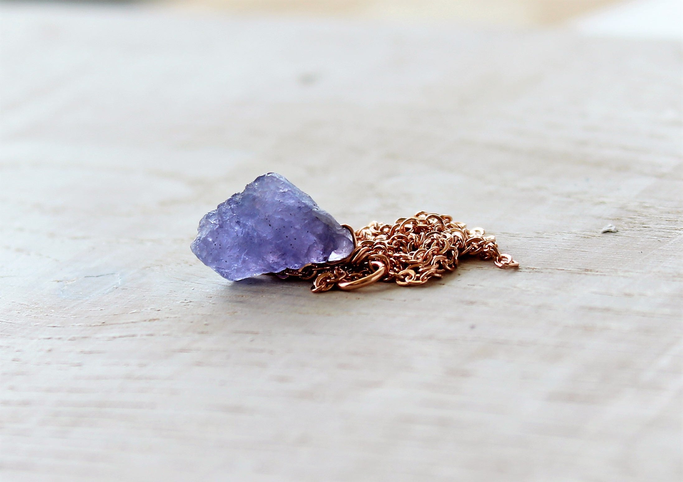 Rough Tanzanite Necklace, Raw Crystal Necklace On Rose Gold Filled Or Silver Chain, Raw December Birthstone, Layering Necklace, Gift For Mom Rough Tanzanite Necklace, Raw Crystal Necklace On Rose Gold Filled Or Silver Chain, Raw December Birthstone, Layering Necklace, Gift For Mom