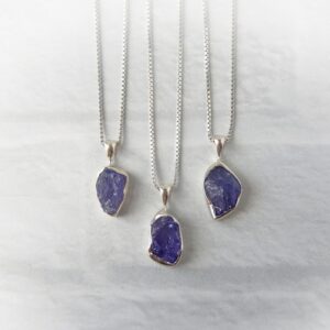 Tanzanite Necklace Sterling Silver • Sterling Raw Tanzanite Necklace Tanzanite Necklace Sterling Silver • Sterling Raw Tanzanite Necklace
