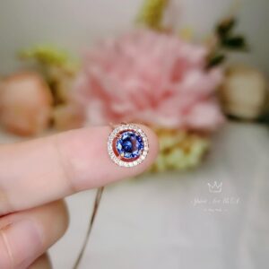 Tiny Tanzanite Rose Gold Sterling Silver Choker Round December Birthstone Necklace Little Tanzanite Choker Jewelry 084 Tiny Tanzanite Rose Gold Sterling Silver Choker Round December Birthstone Necklace Little Tanzanite Choker Jewelry 084