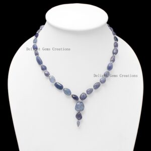 Tanzanite Tumble Beaded Necklace – Blue Gemstone Jewelry, 17.5" Tanzanite Tumble Beaded Necklace – Blue Gemstone Jewelry, 17.5"