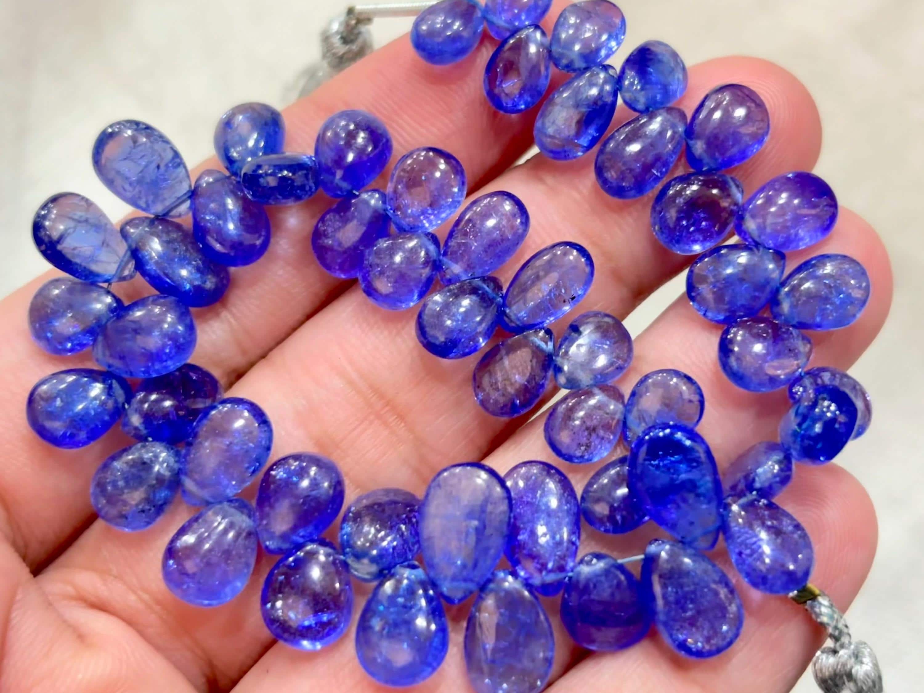 10 Pieces Beads, Finest Quality, 100% Natural Tanzanite Smooth Pear, Size 8-9mm 10 Pieces Beads, Finest Quality, 100% Natural Tanzanite Smooth Pear, Size 8-9mm