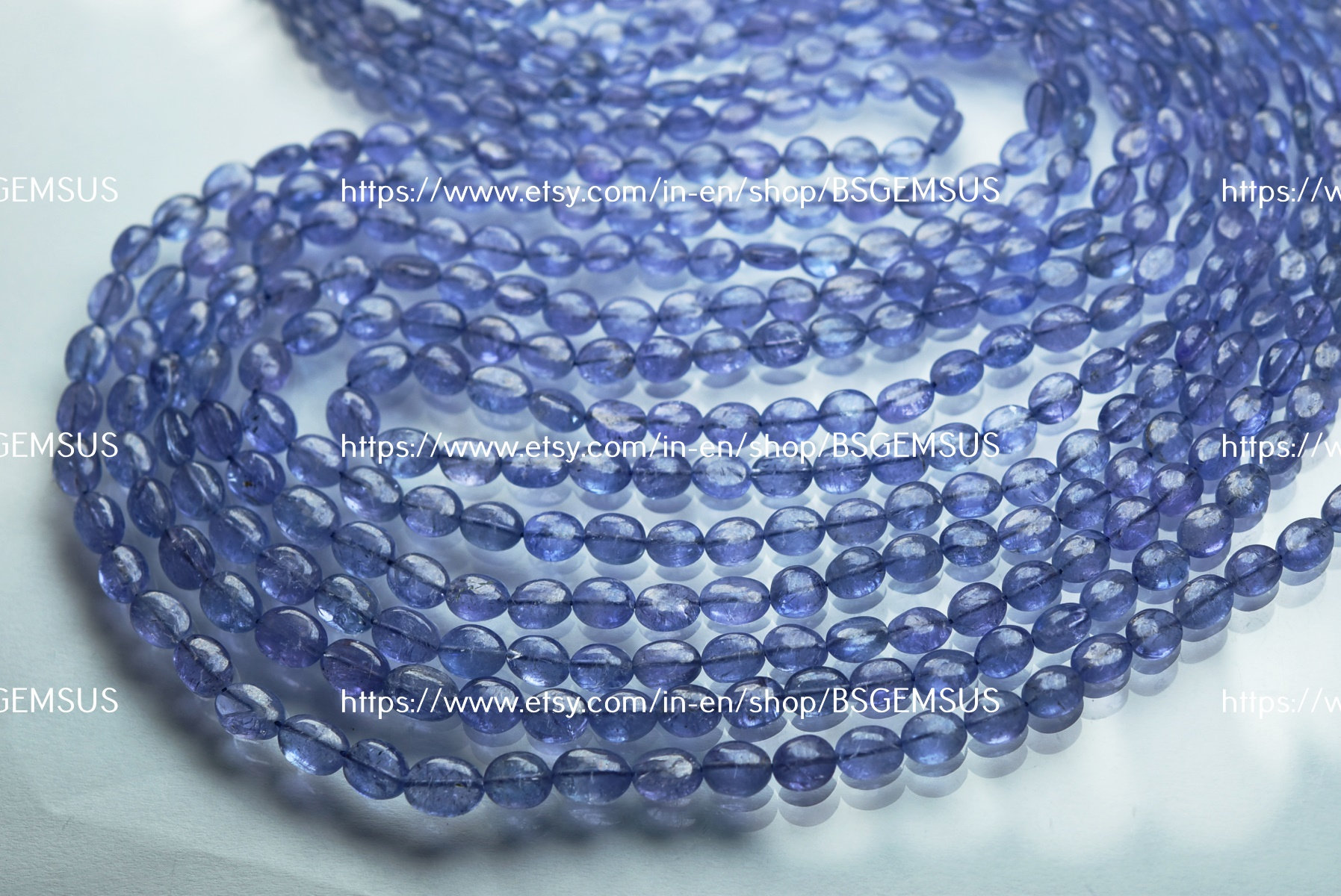 7 Inches Strand,finest Quality,natural Tanzanite Smooth Oval Beads,size 5-6mm