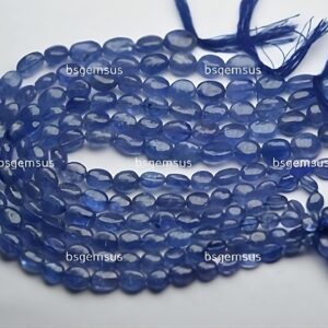 7 Inches Strand,Finest Quality,Natural Tanzanite Smooth Oval Beads,Size 7-9mm