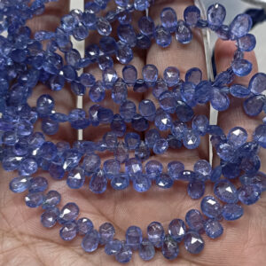 8 Inches Strand, Natural Tanzanite Pear Pear Shape Briolettes, Size 6-8mm