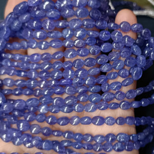 8 Inches Strand,Finest Quality,Natural Tanzanite Smooth Oval Beads,Size 5-6mm