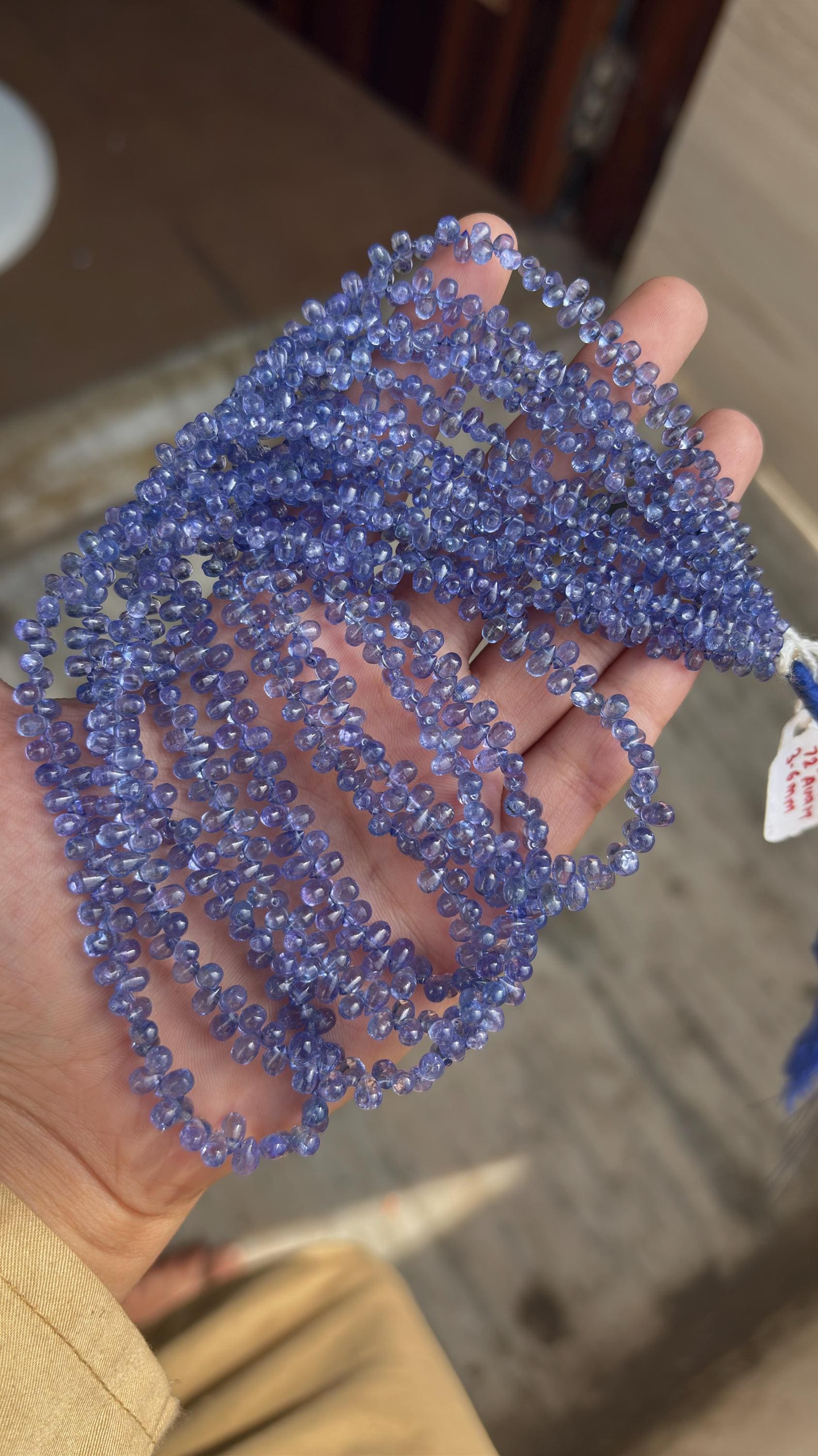 8 Inches Strand, Good Looking For Wearing, Natural Tanzanite Tear Drops Shape Briolettes, Size 3-6mm 8 Inches Strand, Good Looking For Wearing, Natural Tanzanite Tear Drops Shape Briolettes, Size 3-6mm