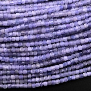 Aa Faceted Natural Tanzanite 2mm Cube Beads Purple Blue Gemstone 15.5" Strand