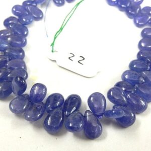 Aaa Tanzanite Briolette Beads: Dark Blue Pear Drops, 6x8-7x11mm