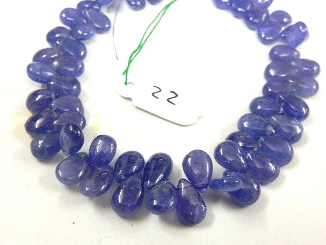Aaa Tanzanite Briolette Beads: Dark Blue Pear Drops, 6x8-7x11mm