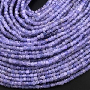 Aaa Faceted Natural Tanzanite 2mm Cube Beads Purple Blue Gemstone 15.5" Strand