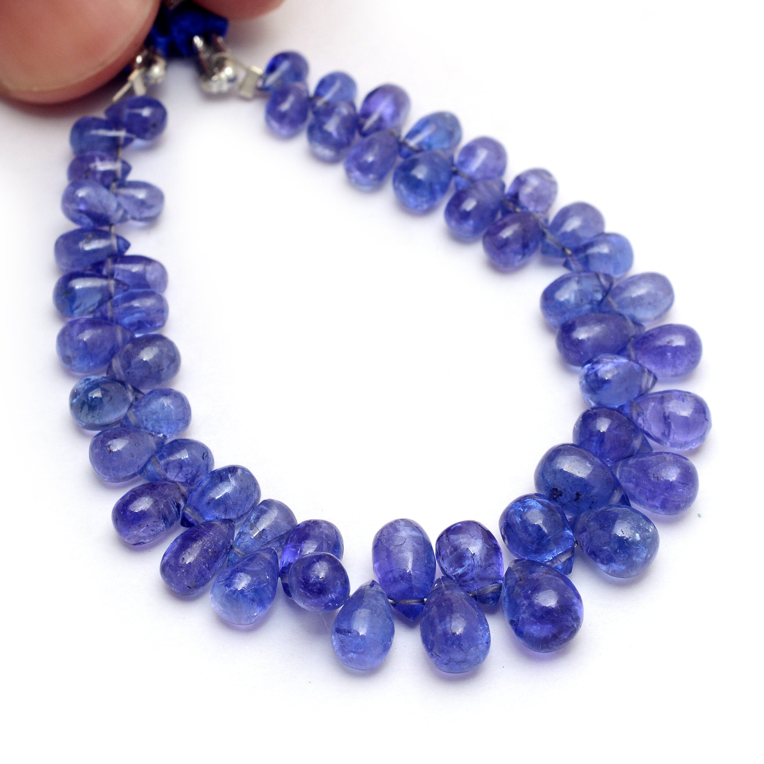 Aaa+ Tanzanite Gemstone Smooth Teardrop Briolette Beads | 5.50" Strand | Natural Purple Tanzanite Precious Gemstone Loose Drops Beads