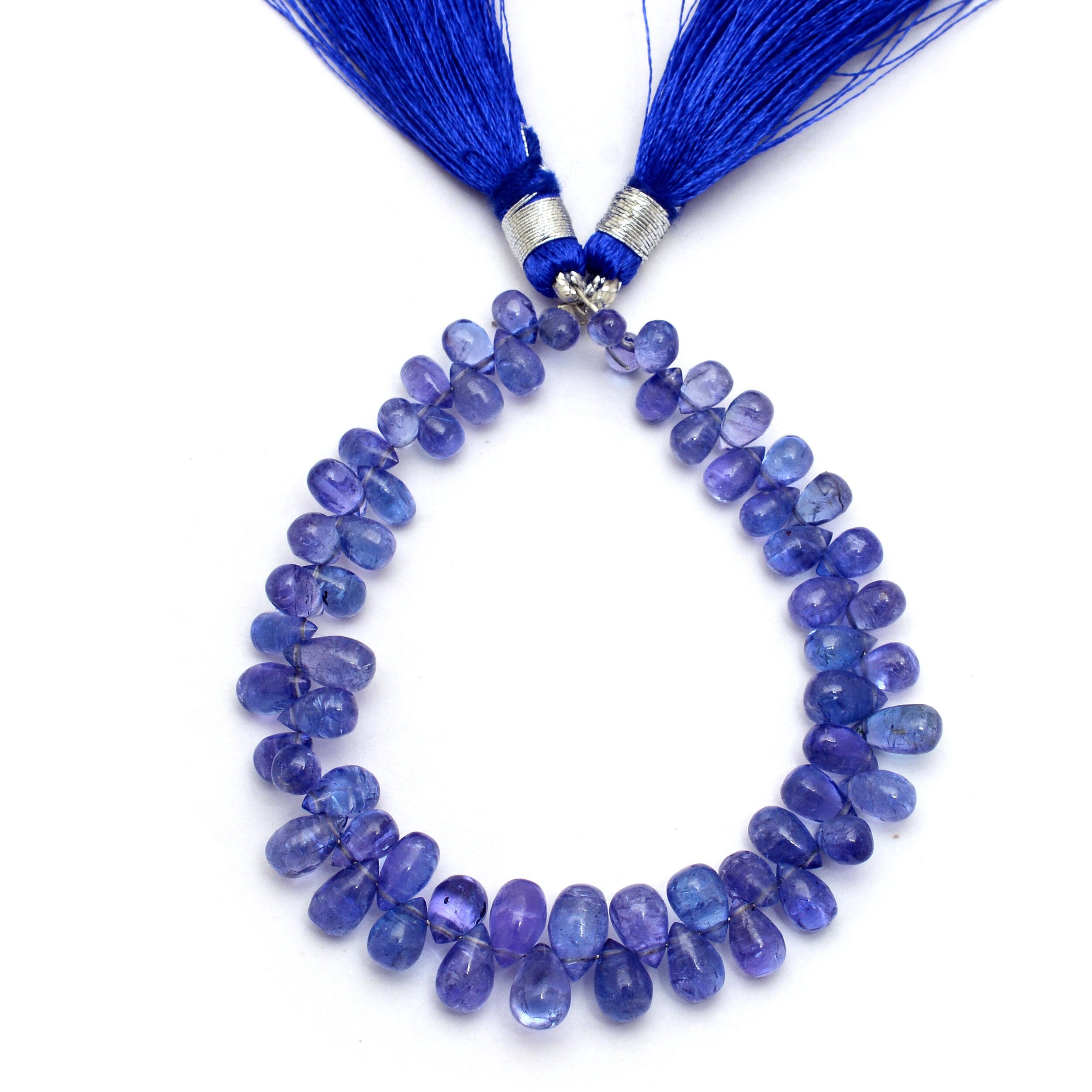 Aaa+ Tanzanite Gemstone Smooth Teardrop Briolette Beads | 6inch Strand | Natural Purple Tanzanite Precious Gemstone Loose Drops Beads