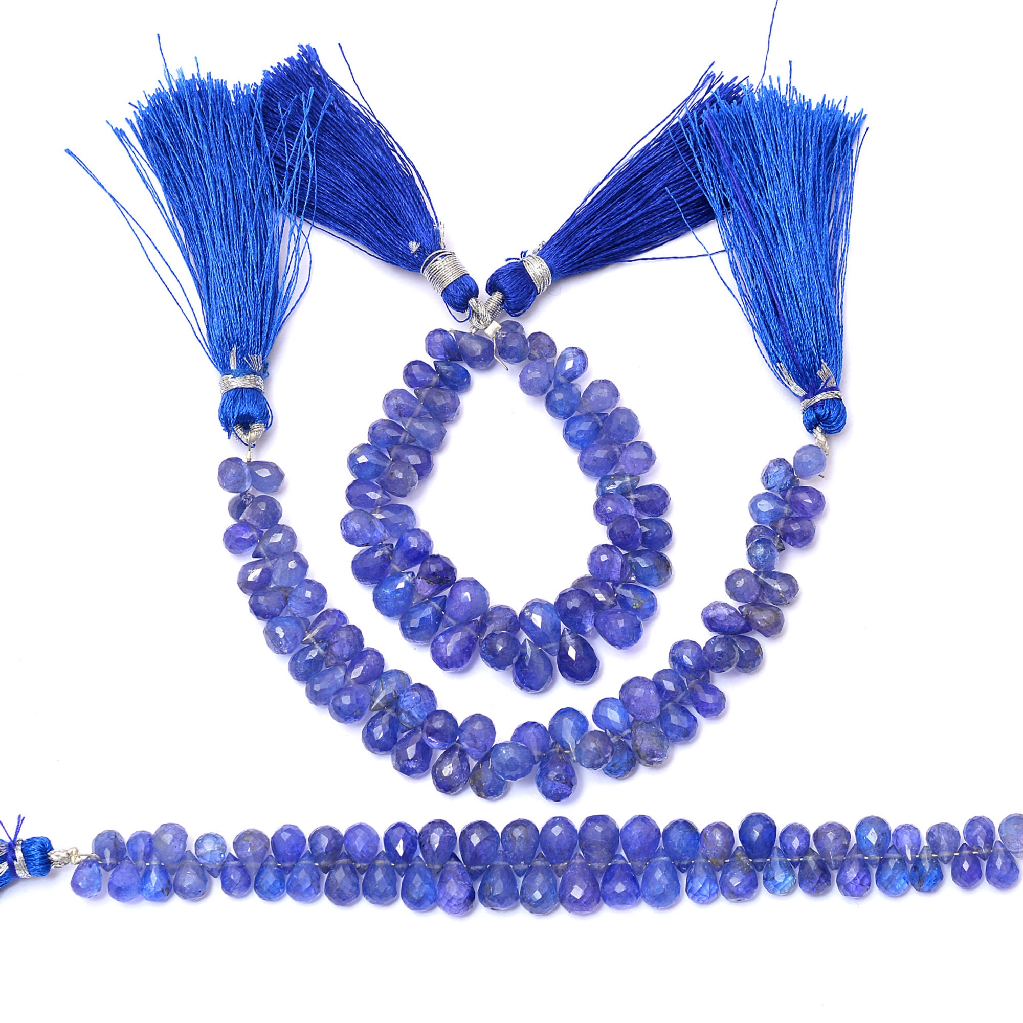 Aaa+ Tanzanite Gemstone 7x5mm-6x9mm Faceted Teardrop Beads | 5inch Strand | Natural Tanzanite Semi Precious Gemstone Faceted Drop Beads