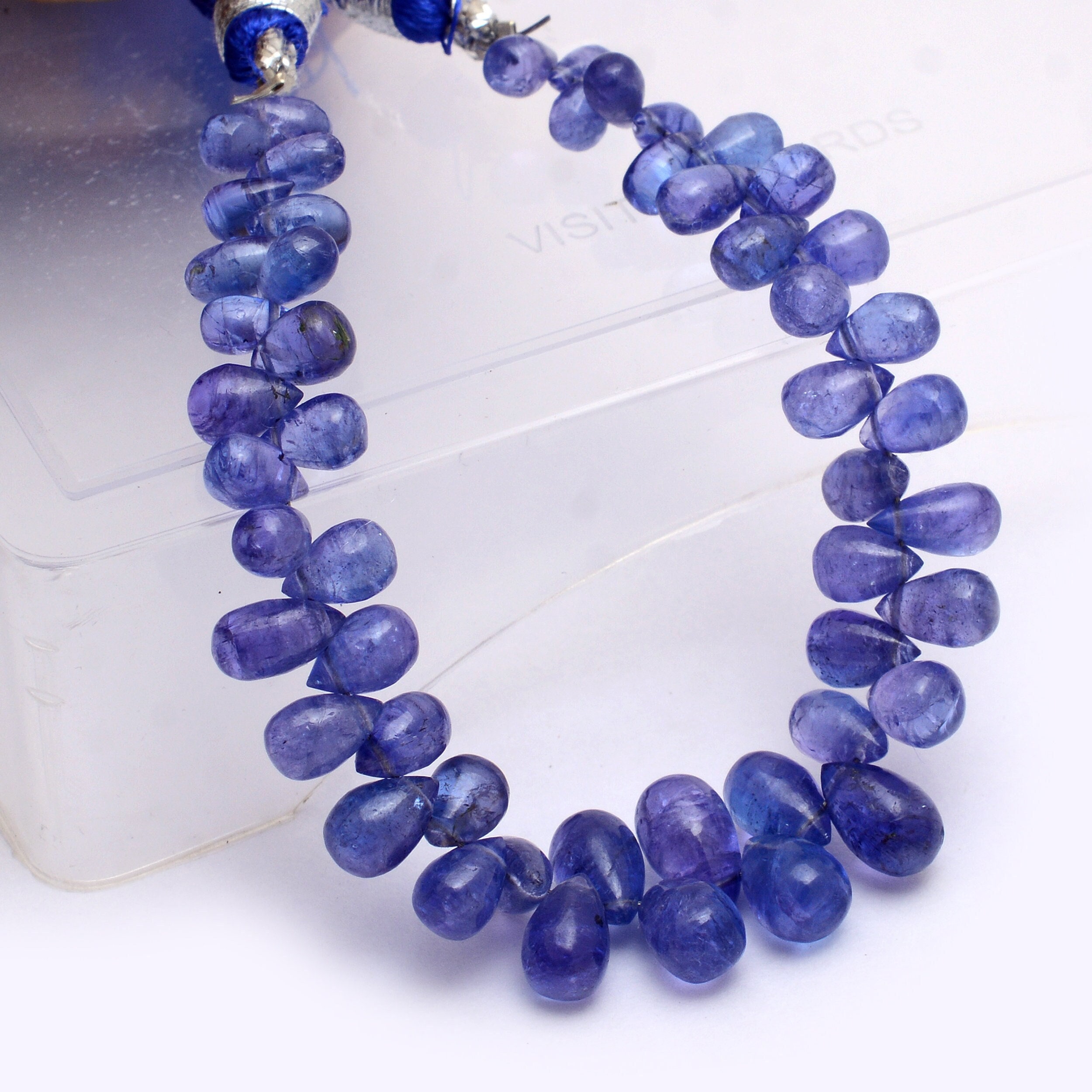 Aaa+ Purple Tanzanite 5mm-9mm Smooth Teardrop Briolette Beads | 6inch Strand | Natural Purple Tanzanite Precious Gemstone Loose Drops Beads