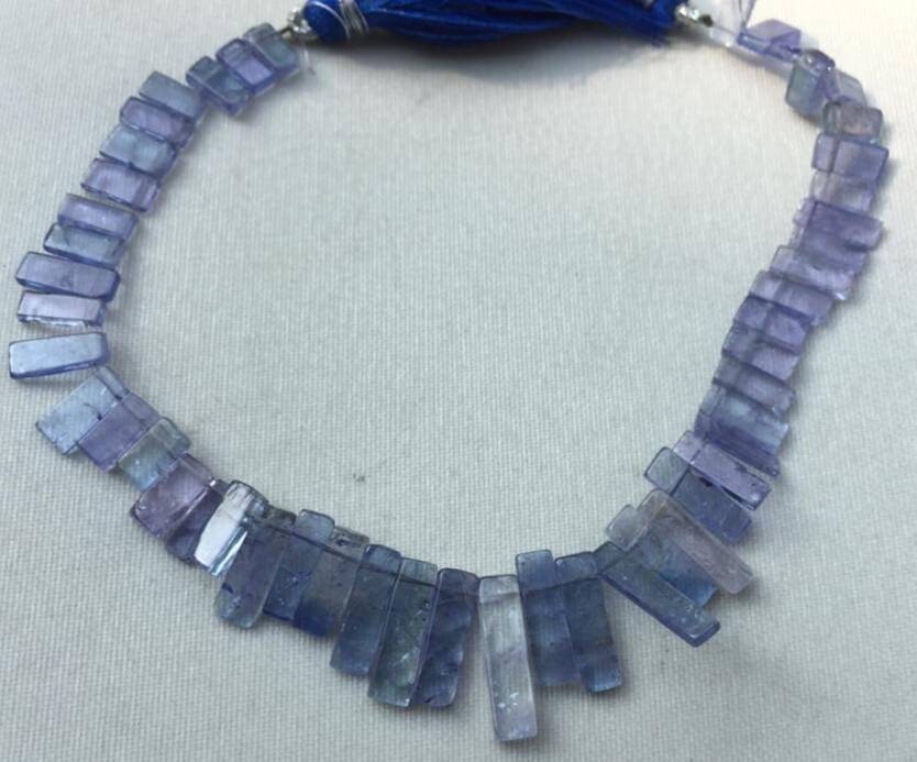 Bead Tanzanite Plain Polished Sticks 7x4 To 15x6mm , Pack Of 5 Beads