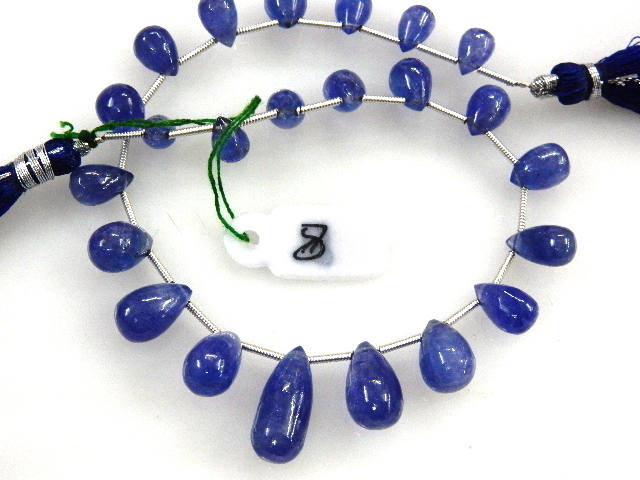 Aaa Grade Tanzanite Briolette Beads Strand – Blue Violet Gemstone Drops (5-8mm)
