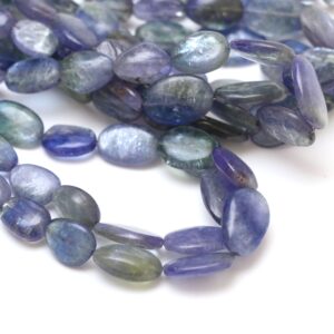 Bi-Color Tanzanite Smooth Oval Beads, 5x6.5 mm to 12x17 mm, Tanzanite Mani, Natural Tanzanite Beads, 8 Inches/ 18 Inches Strand