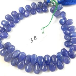 Tanzanite Briolette Beads: 141 Carat 8" Strand For Jewelry Making