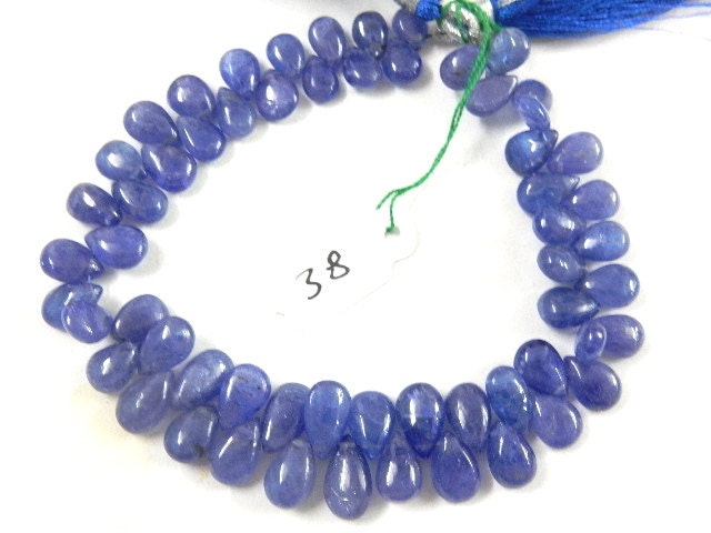 Tanzanite Briolette Beads: 141 Carat 8" Strand For Jewelry Making