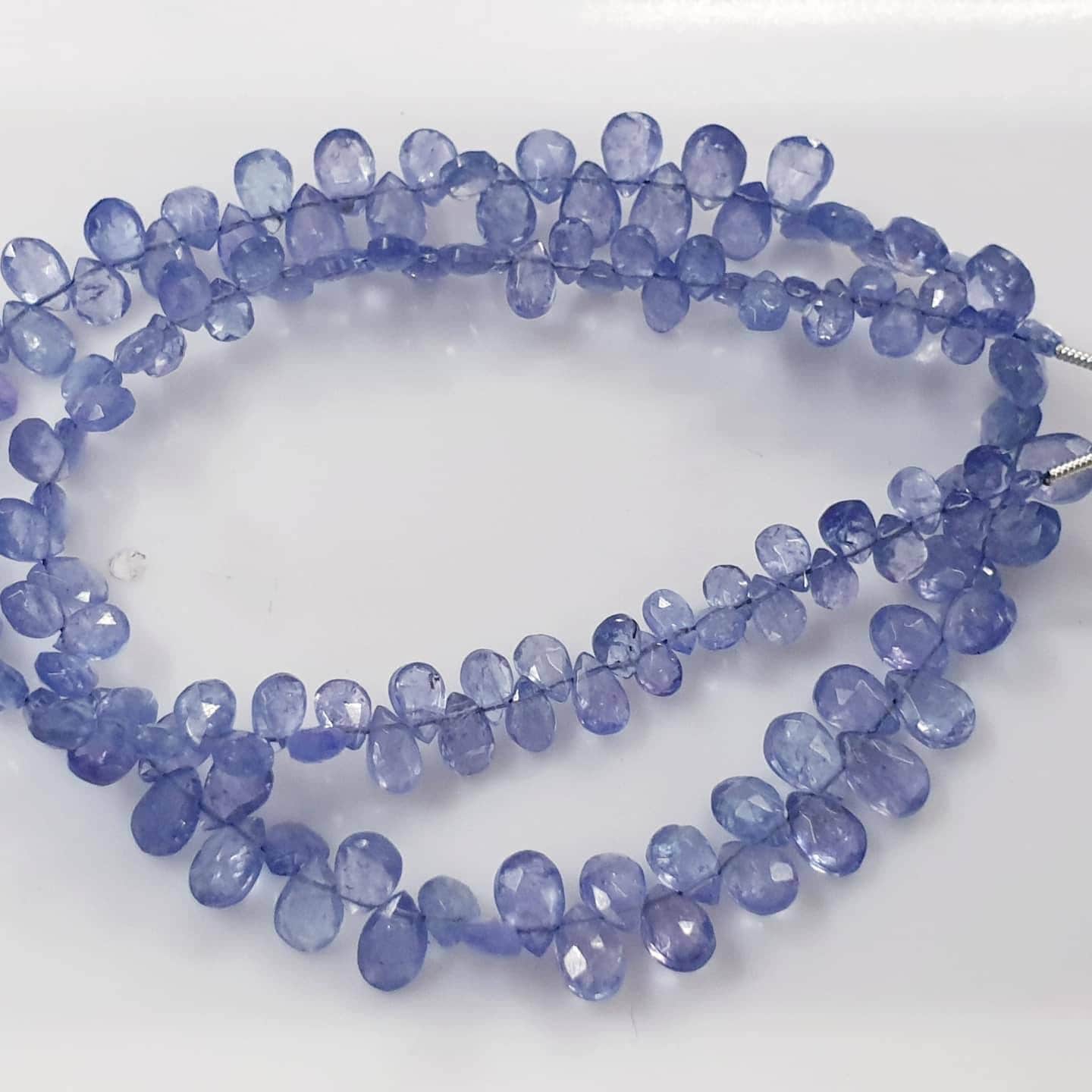 Faceted Tanzanite Briolette Beads, Blue Drop Gemstone Strand, 4-5mm, 8 Inches