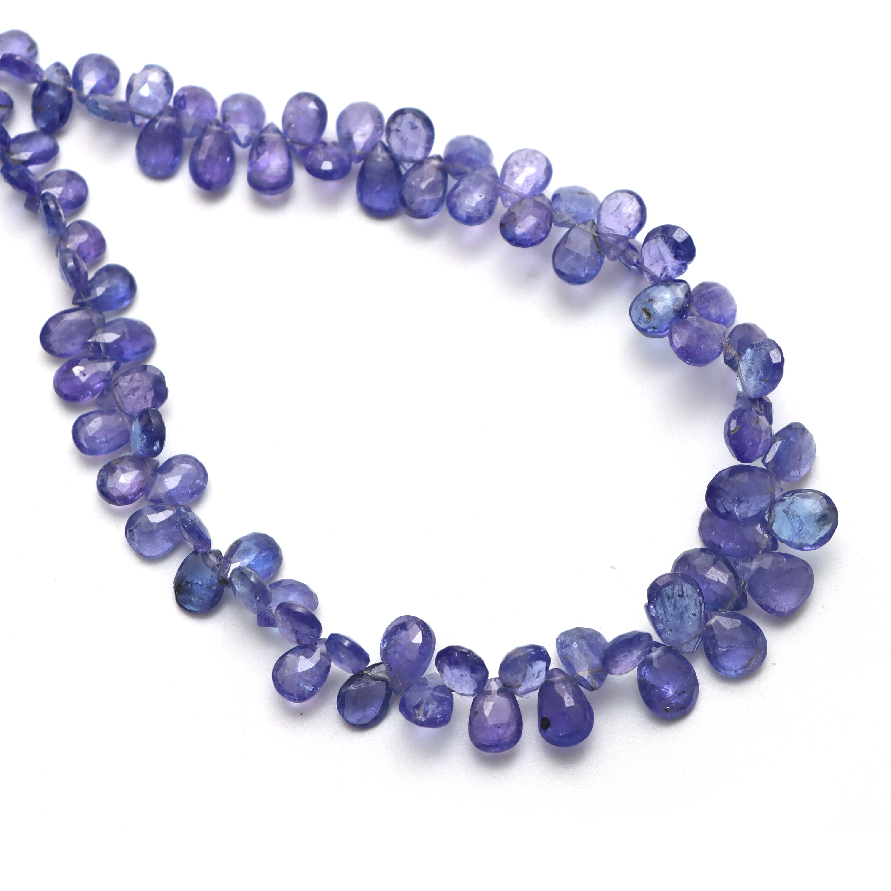 Tanzanite Faceted Pear Beads, 3.5x5 Mm To 6.5x10 Mm, Tanzanite Jewelry Making Beads, 14 Inches Full Strand, Price Per Strand