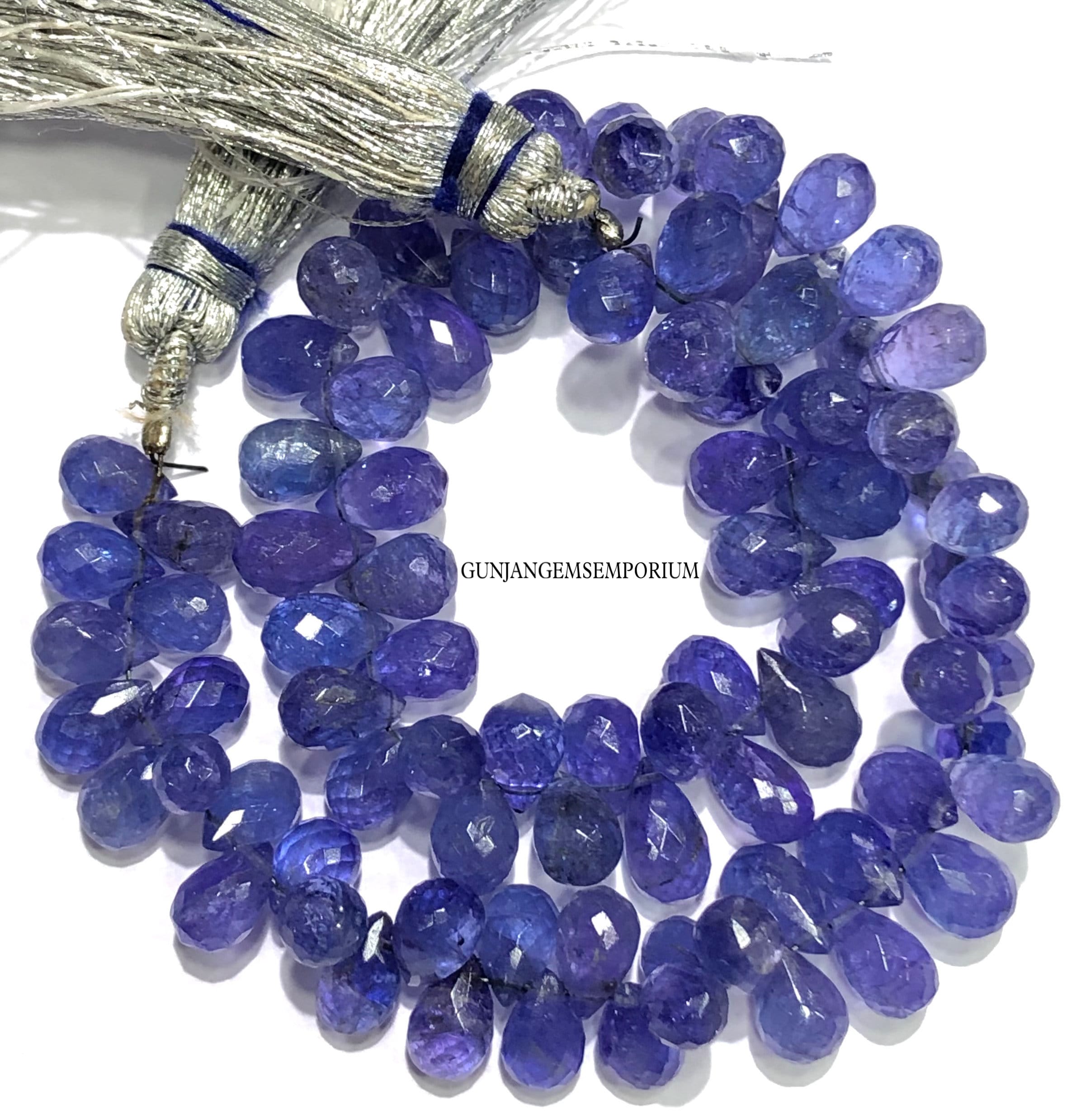 Tanzanite Faceted Teardrops Aaa Quality Blue Tanzanite Teardorps Beads Natural Tanzanite Beads 9” Briolette Tanzanite Gemstone Wholesale