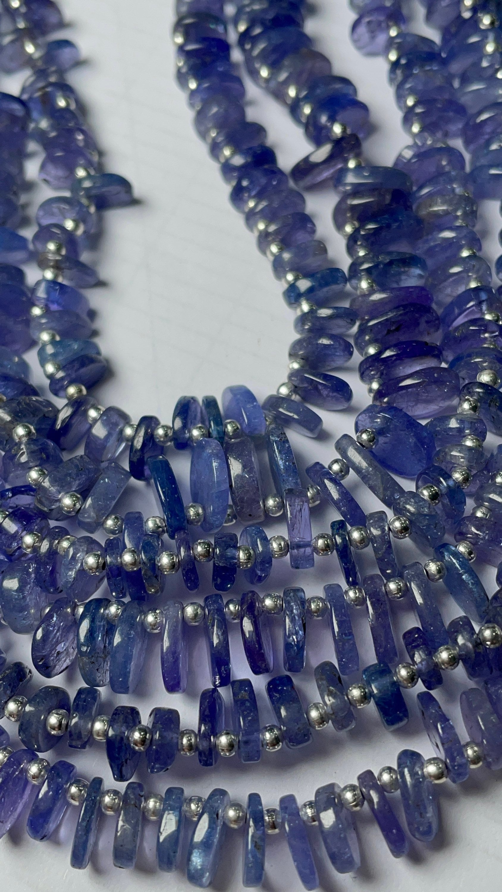 Natural Beautiful Tanzanite Fancy Side Drilled Disc Shaped Gemstone Beads Size 6x4-8x5 Mm Approx Tanzanite High Quality Beads 9 Inches