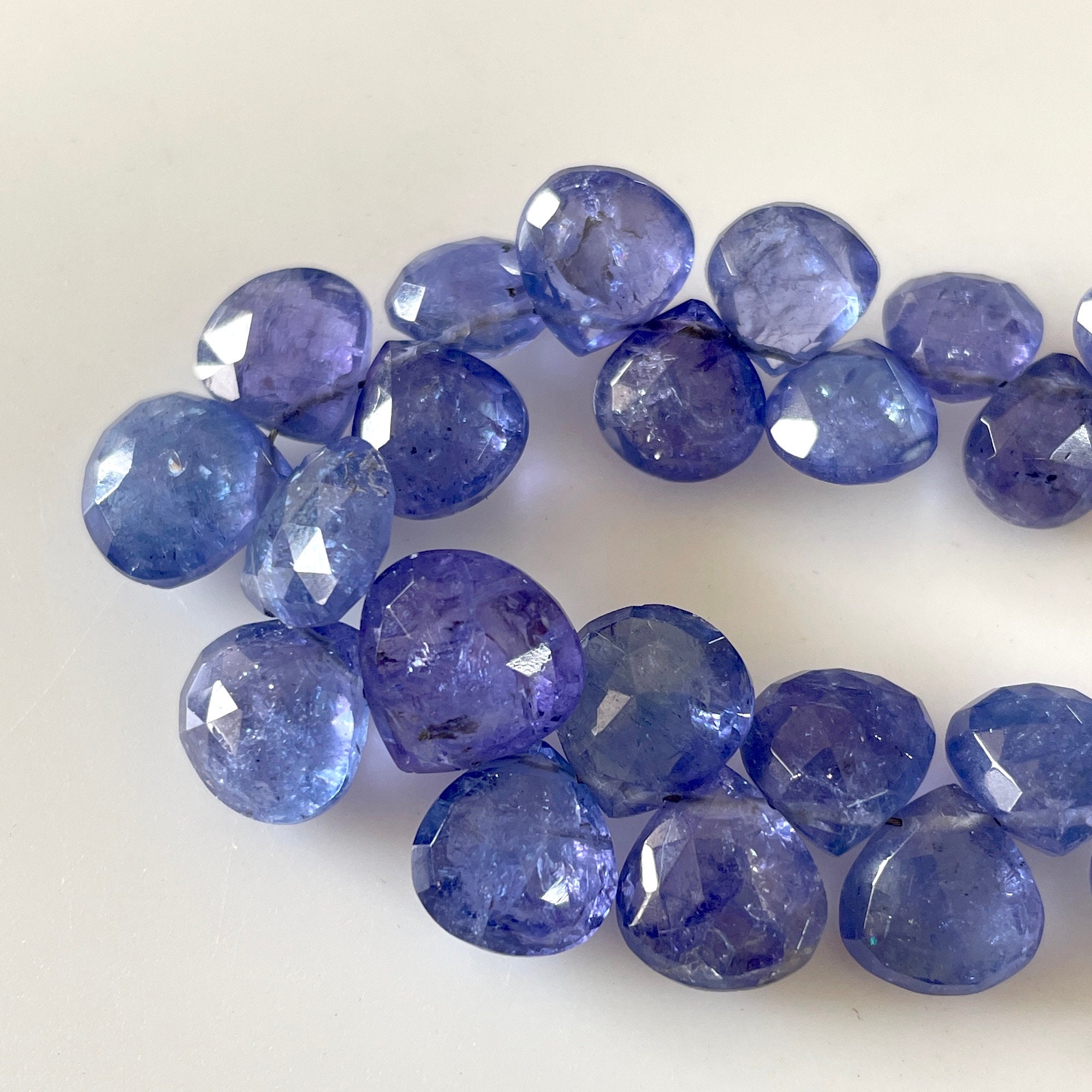 Natural Tanzanite Blue Faceted Heart Shaped Briolette Beads, 4mm To 9mm Tanzanite Gemstone Beads, Sold As 8 Inch/16 Inch Strand, Gds2145 Natural Tanzanite Blue Faceted Heart Shaped Briolette Beads, 4mm To 9mm Tanzanite Gemstone Beads, Sold As 8 Inch/16 Inch Strand, Gds2145