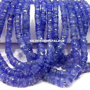 Natural Tanzanite Faceted Beads String Tanzanite Tyre Beads Tanzanite Heishi Beads 4-6.mm Tanzanite Wheel Beads Tanzanite Jewelry Beads.