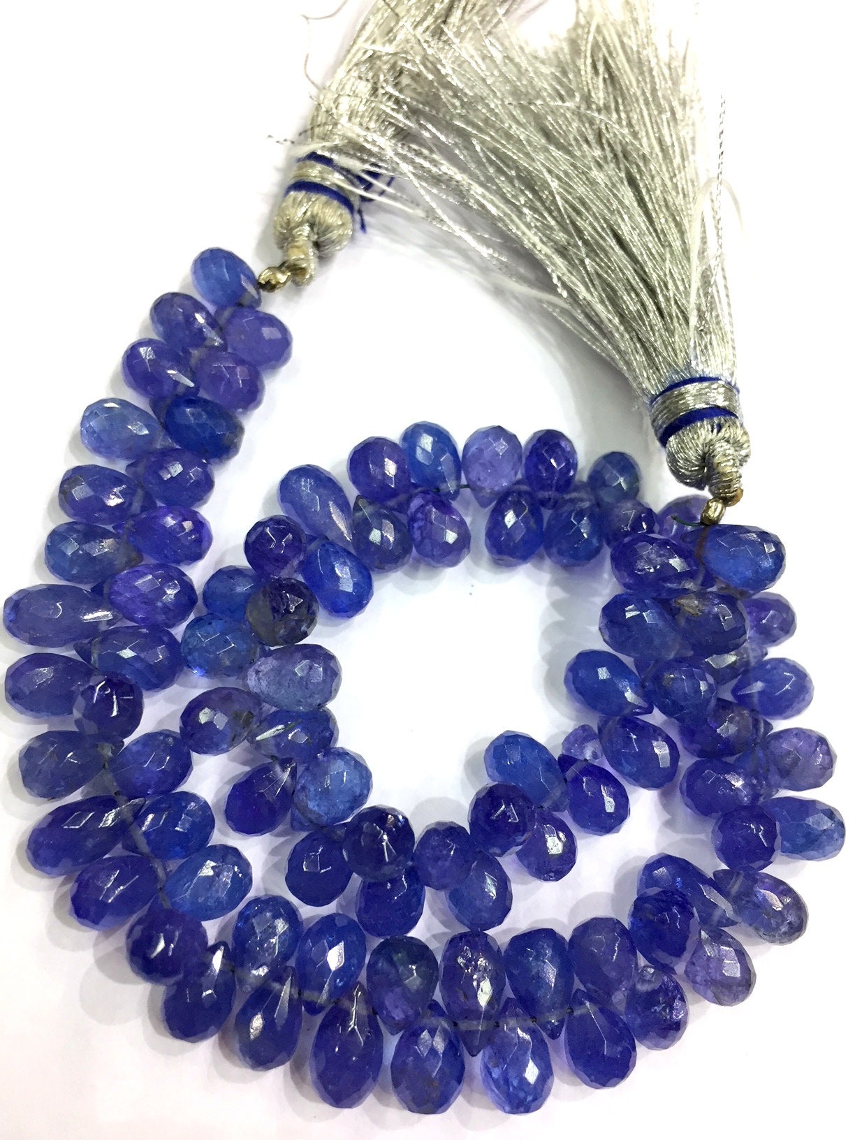 Natural Tanzanite Faceted Teardrop Beads Tanzanite Teardrop Tanzanite Briolettes Genuine Tanzanite 9" Strand Superb Quality