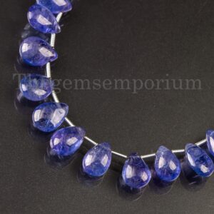Natural Tanzanite Gemstone Smooth Pear Beads, Purple Tanzanite Gemstone Beads, Loose Tanzanite Beads for Jewelry Making, Wholesale Suppliers