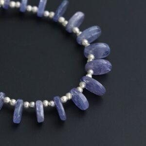 Natural Tanzanite Smooth Flat Oval Beads, 5x6 MM to 8x9.5 MM, Tanzanite Jewelry Making Beads, 5.5 Inches Full Strand, Price Per Strand