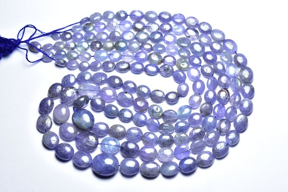 Tanzanite Oval Beads - 15 Inches - Beautiful Natural Smooth Tanzanite Brilotte - Size Is 6 - 10 Mm #2644 Tanzanite Oval Beads - 15 Inches - Beautiful Natural Smooth Tanzanite Brilotte - Size Is 6 - 10 Mm #2644