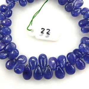 Tanzanite Pear Drops: 8" Strand Of 5-8mm Briolette Beads