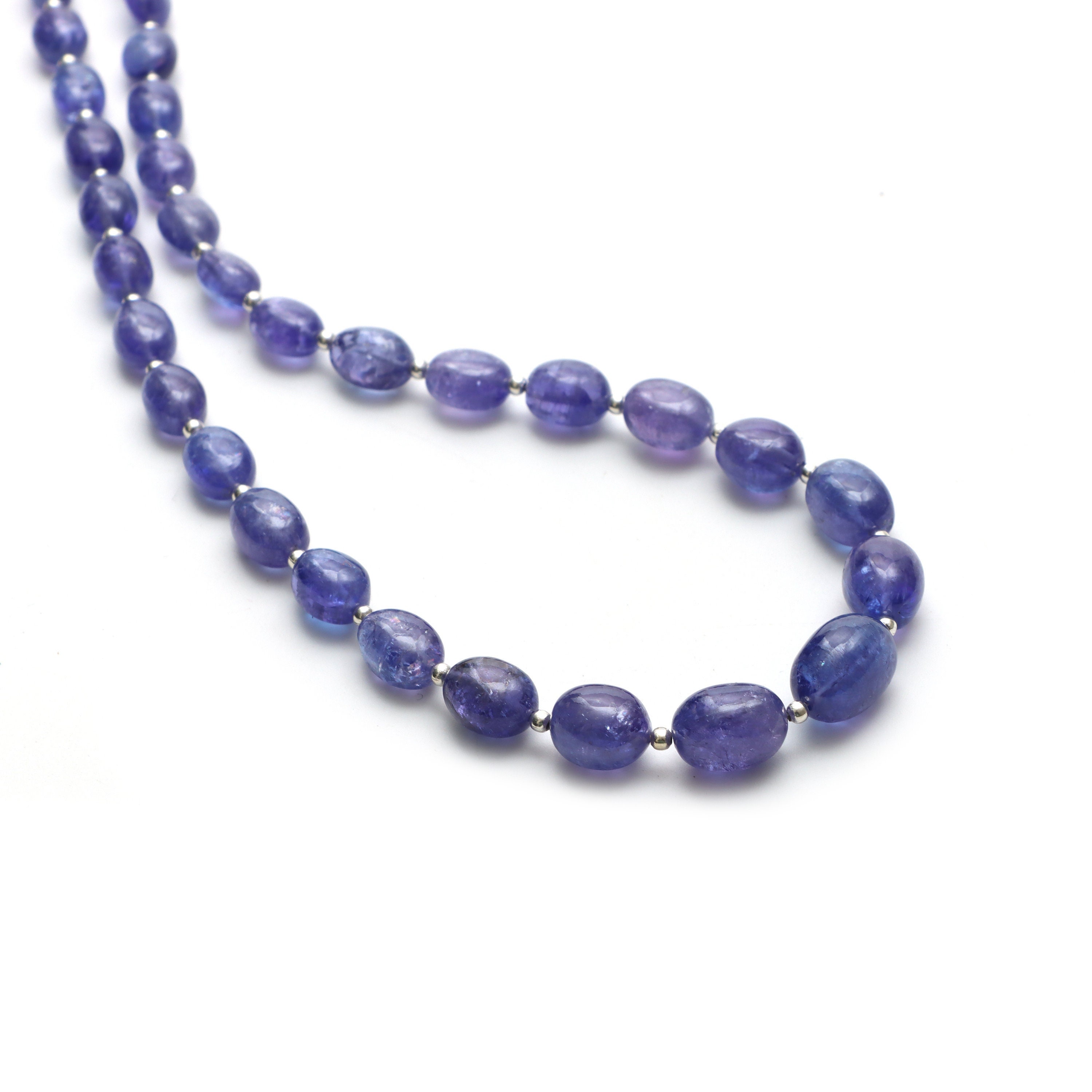 Tanzanite Smooth Oval Beads, 6.5x8 Mm To 9x12.5 Mm, Tanzanite Jewelry Making Beads, Plain Tanzanite Beads, 14 Inch Strand, Price Per Strand