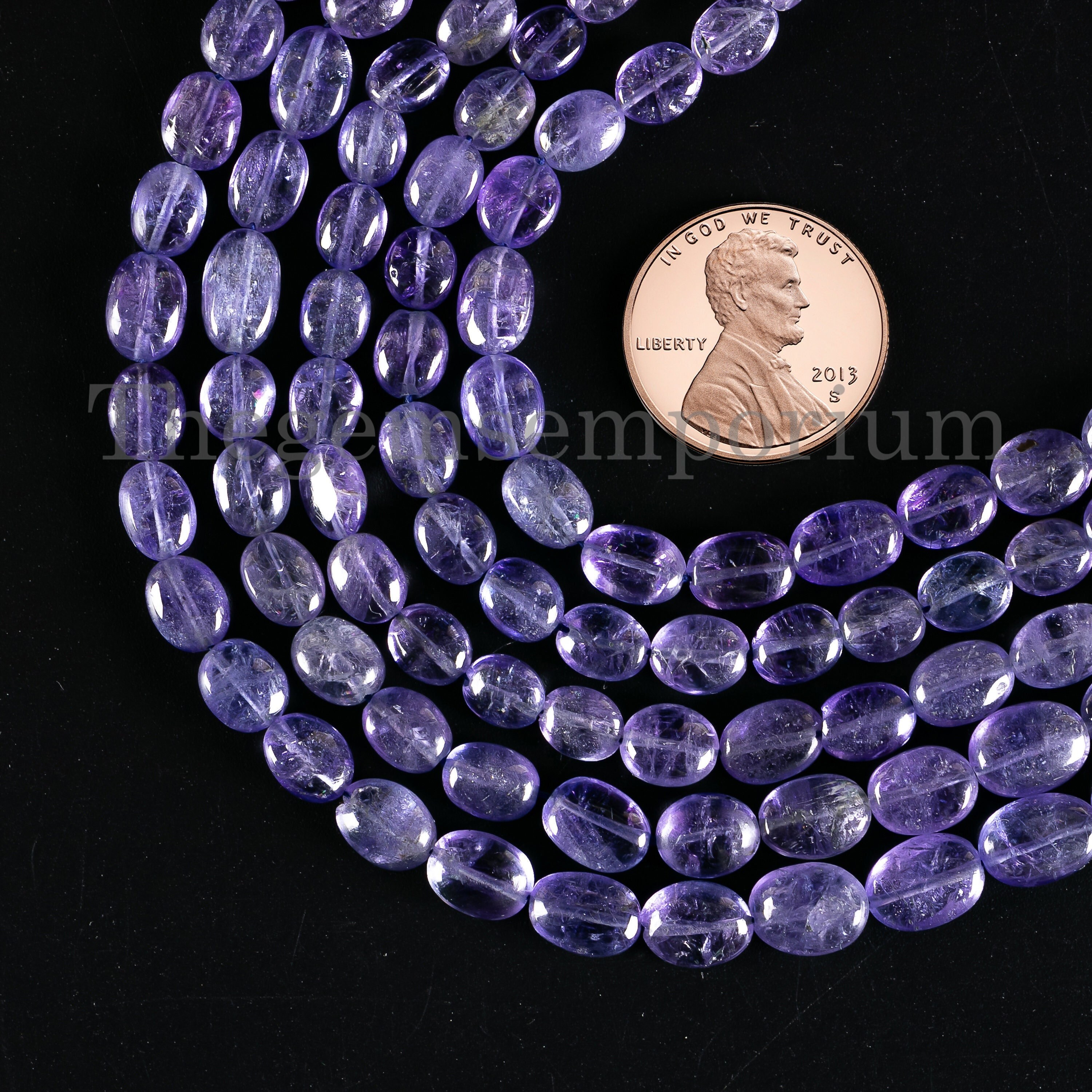 Smooth Oval Tanzanite Beads, Gemstone Jewelry (4x5-5x8mm)