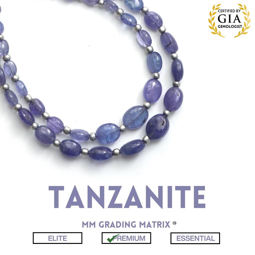 Tanzanite Smooth Oval Beads, 3.5x4.5 Mm To 8.5x10.5 Mm, Tanzanite Jewelry Making Beads, Plain Oval Beads, 8 Inches Strand, Price Per Strand