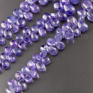 Tanzanite Smooth Pear Shape Beads, Tanzanite Plain Beads, Tanzanite Pear Beads, Tanzanite Briolette, Tanzanite Smooth Beads, AAA Quality Tz
